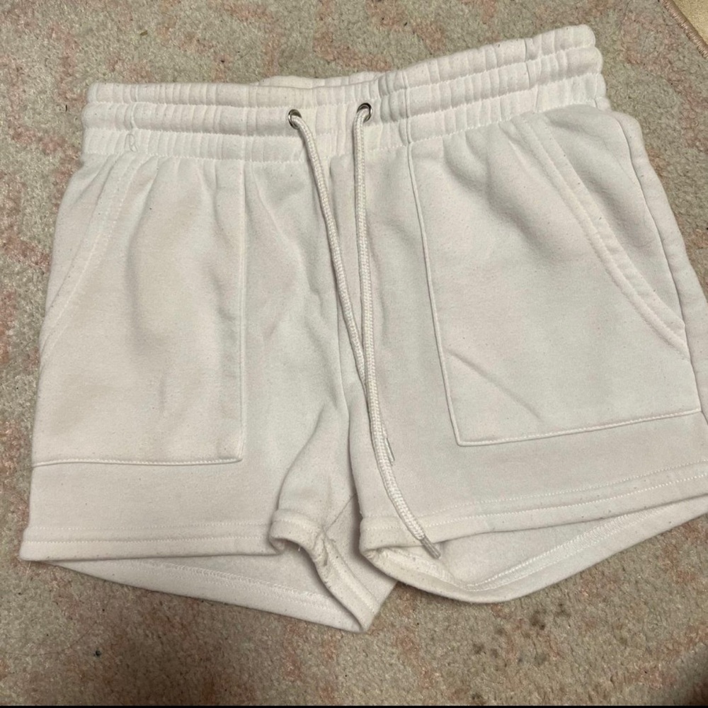 white sweat shorts